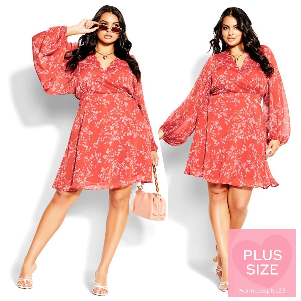 City Chic | *PLUS SIZE* | Cherry Ditsy Dress - Red